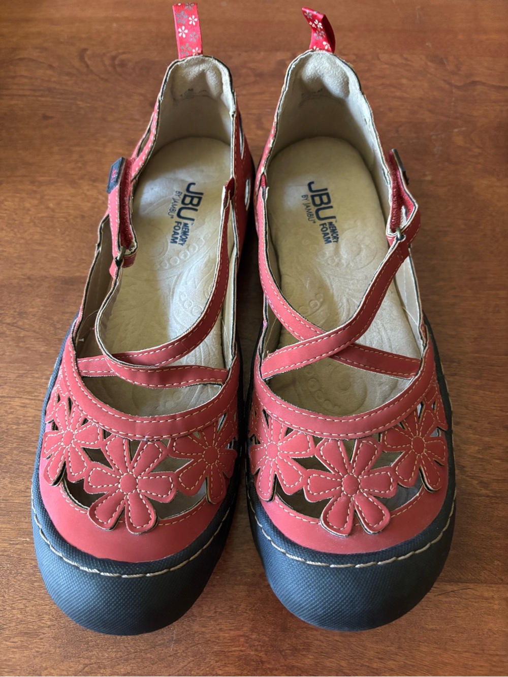 JBU by Jambu Mary Jane Floral Cutout Shoes sw Memory Foam insoles
